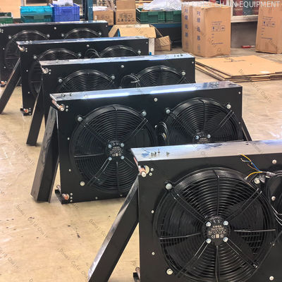 H 2-4 Fans Air Cooler Condenser With Smooth Copper Tube Material