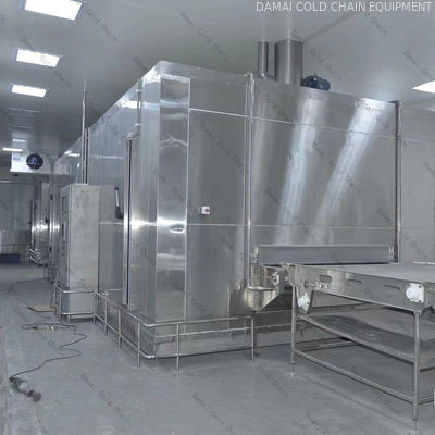 High Accuracy Quick Freezing Tunnel 1000kg/h Customized Dimension