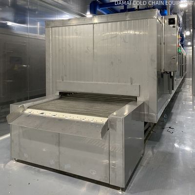 Food Industrial Quick Tunnel Freezer 1000kg/H For Continuous Quick Freezing Work